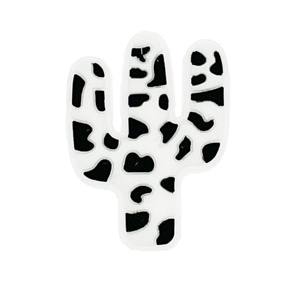Silicone Focal Beads Cactus Bold Contrasting Patches 20pcs 6