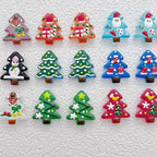 Hand Painted Christmas Tree Glass Beads 26mm Cartoon Pattern 1pc 2