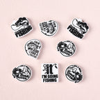 Silicone Focal Beads Fishing Theme Bold Fish and Hook Designs 20pcs 3