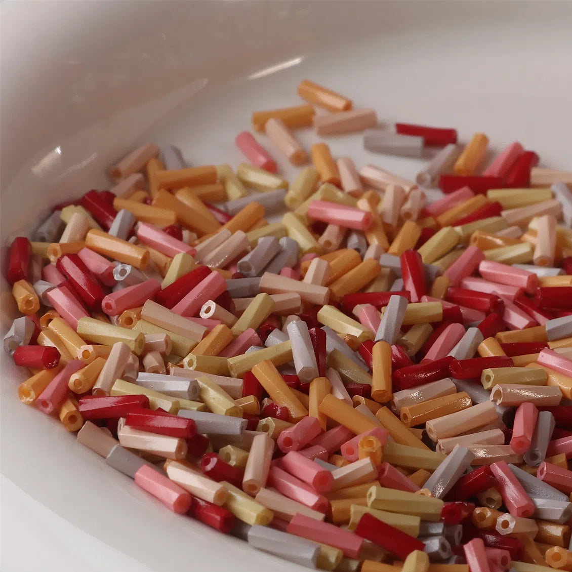 Baking Painted Twisted Bugle Glass Beads 6mm Vibrant Mixed Colors 690pcs 5