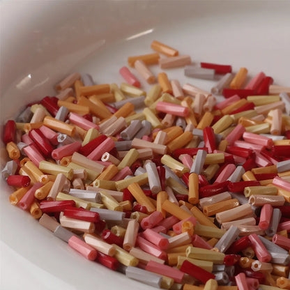 Baking Painted Twisted Bugle Glass Beads 6mm Vibrant Mixed Colors 690pcs 5