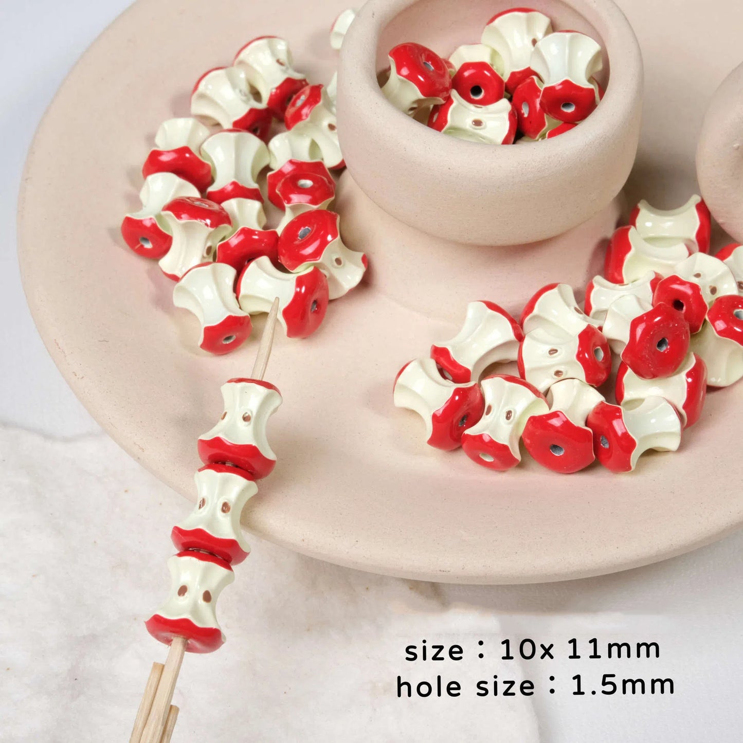 Apple Core Half Apple Metal Beads 11mm Enamel Finish 10pcs 3