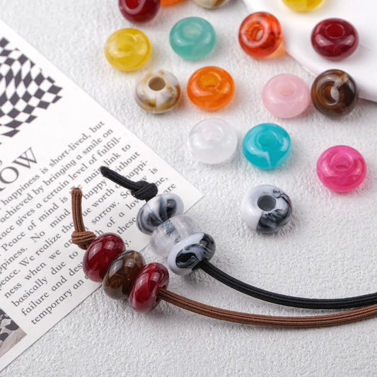 Acrylic Round Spacer Beads 14mm Antique Blooming Ink 50pcs 2