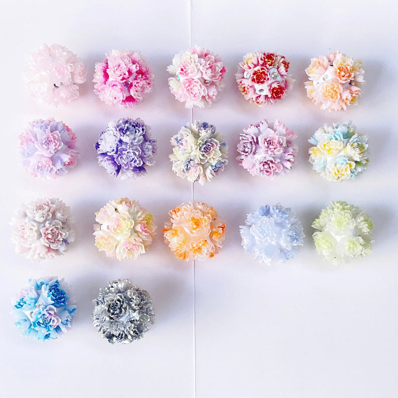 Flower Clay Beads 22mm Multicolor Peony Balls Polymer 10Pcs 18