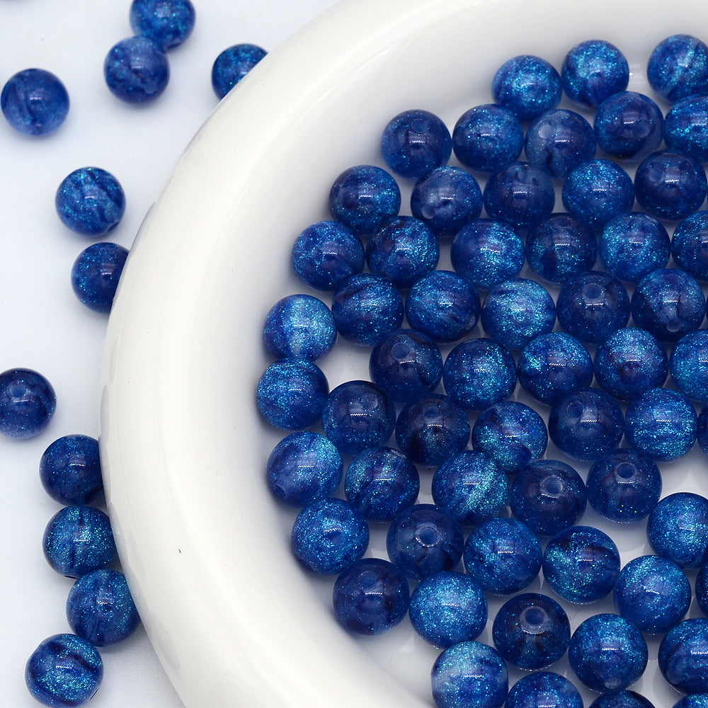 Mystic Galaxy Round Resin Beads 8mm and 10mm with Hole 100pcs 6