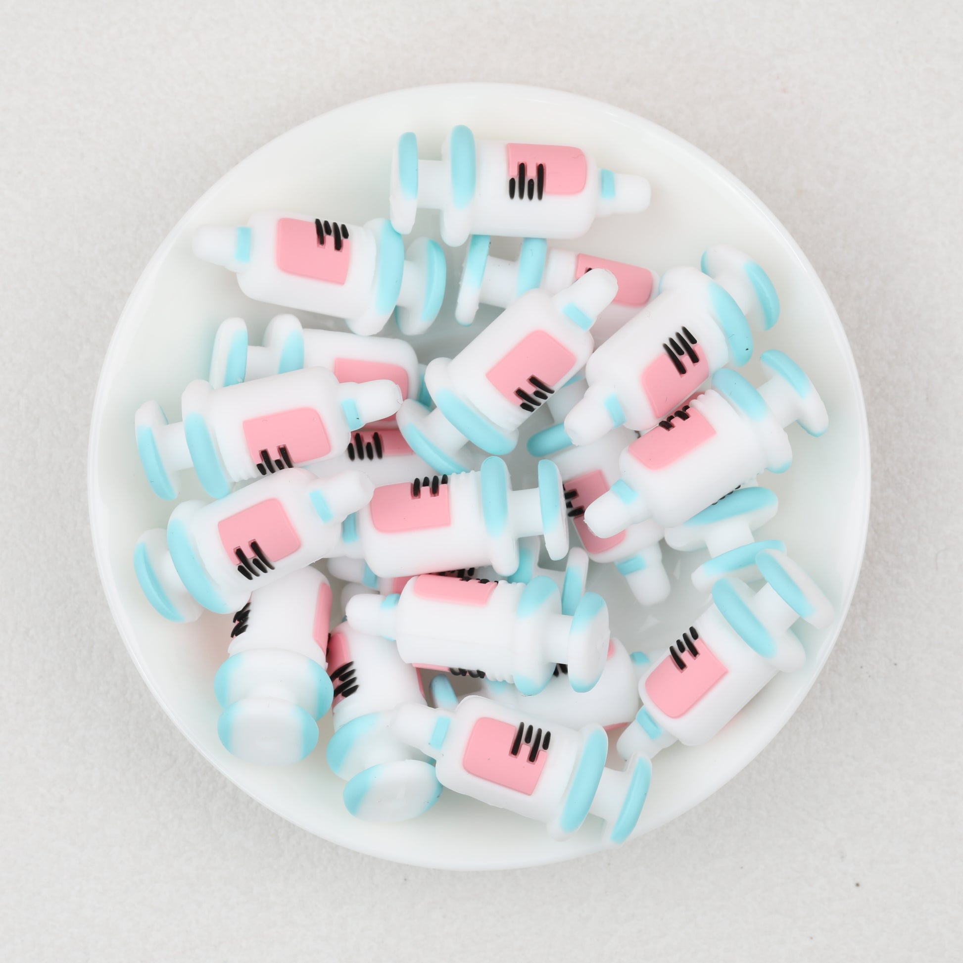 Medical Syringe 3D Silicone Focal Beads 20 pcs