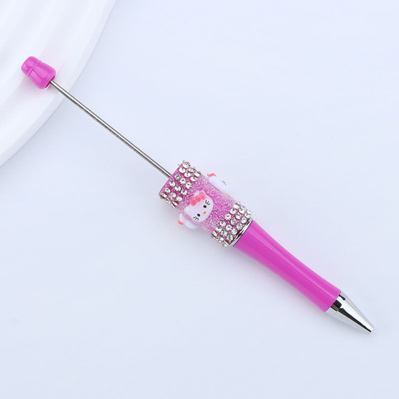 Beadable Pen with Kitty and Rhinestone  20