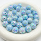 UV Finish Acrylic Plaid Round Beads 16mm Glossy Colorful 10pcs 7