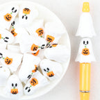 3D Halloween Ghost Pumpkin Silicone Focal Beads 20Pcs 