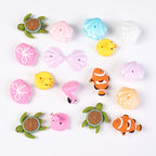 3D Summer Ocean Silicone Focal Beads Turtle Clownfish Seashell 20pcs 6