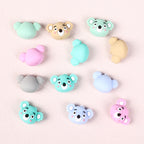 Silicone 3D Focal Beads Koala Head Multi Color Pastel Shades 20pcs 4