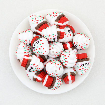 3D Crushed Sugar Cake Cup Focal Beads 20 pcs 5
