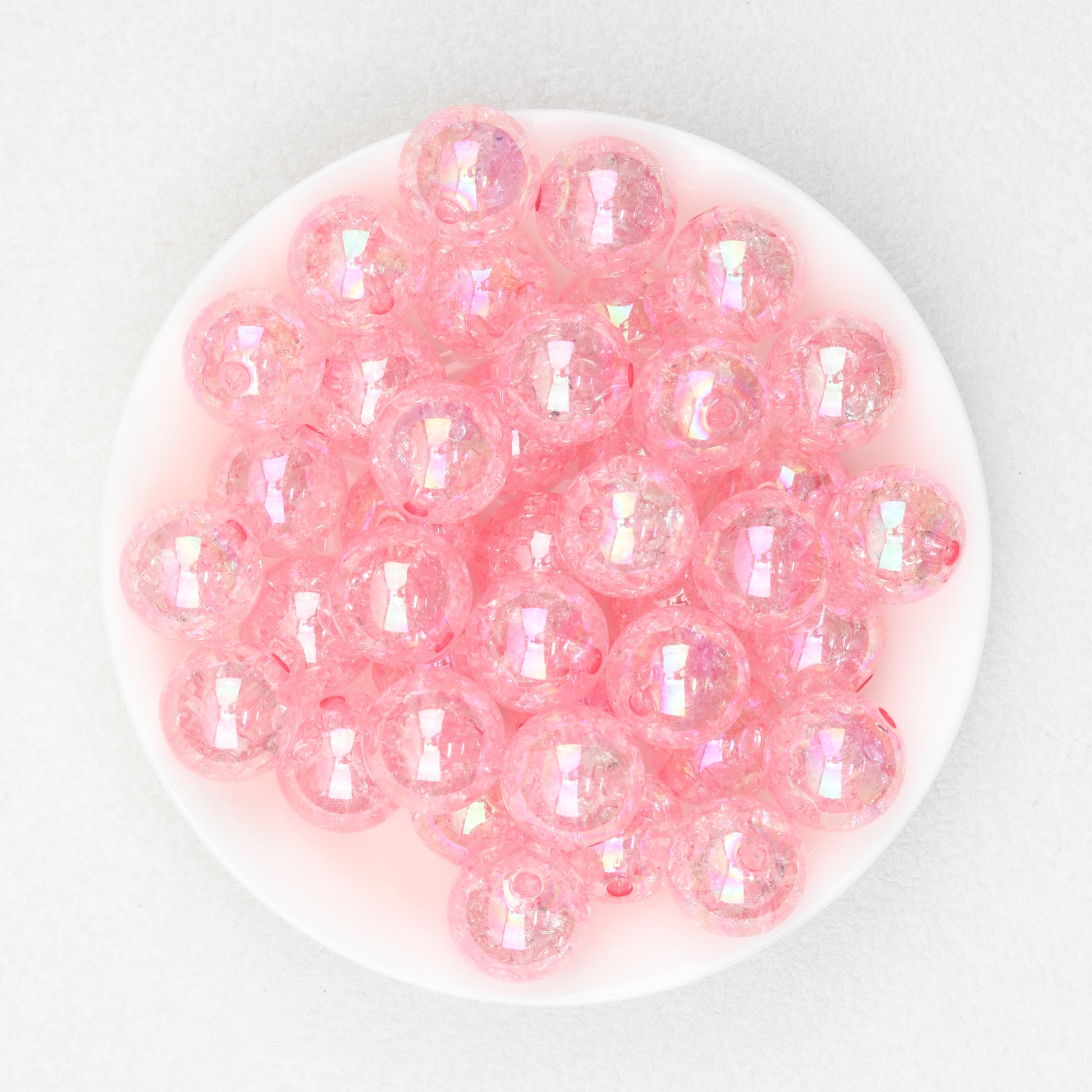 Crackle Acrylic Round Beads 16mm 20mm Assorted Candy Colors 20pcs 6