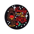 Silicone Focal Beads Beauty and the Bottle Brown Hair with Stars 20pcs