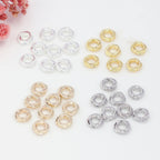 Brass Circle Spacer Beads 4*1.1mm 6*1.6mm Jute Rope Texture 100pcs