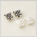 Butterfly Metal Beads 6.3x5.4mm Vintage Chubby Antique Silver 100pcs