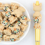  3D Cute Cougar  Silicone Focal Beads 20Pcs
