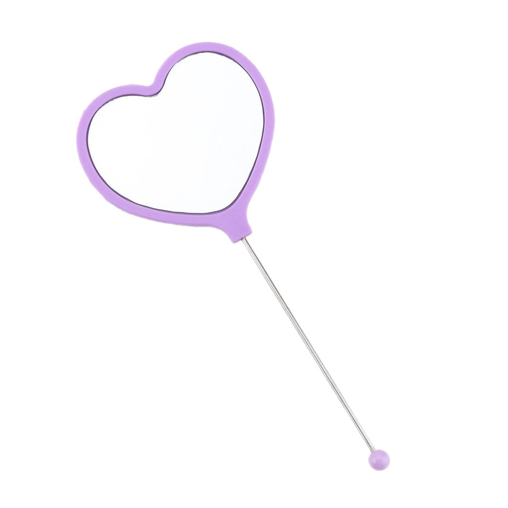 Beadable Plastic Mirrors Handheld Heart-shaped