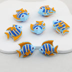 3D Colorful Striped Fish Silicone Focal Beads 20 pcs