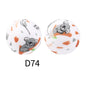 15mm Silicone Beads Rhombus Printed Design 50pcs 39
