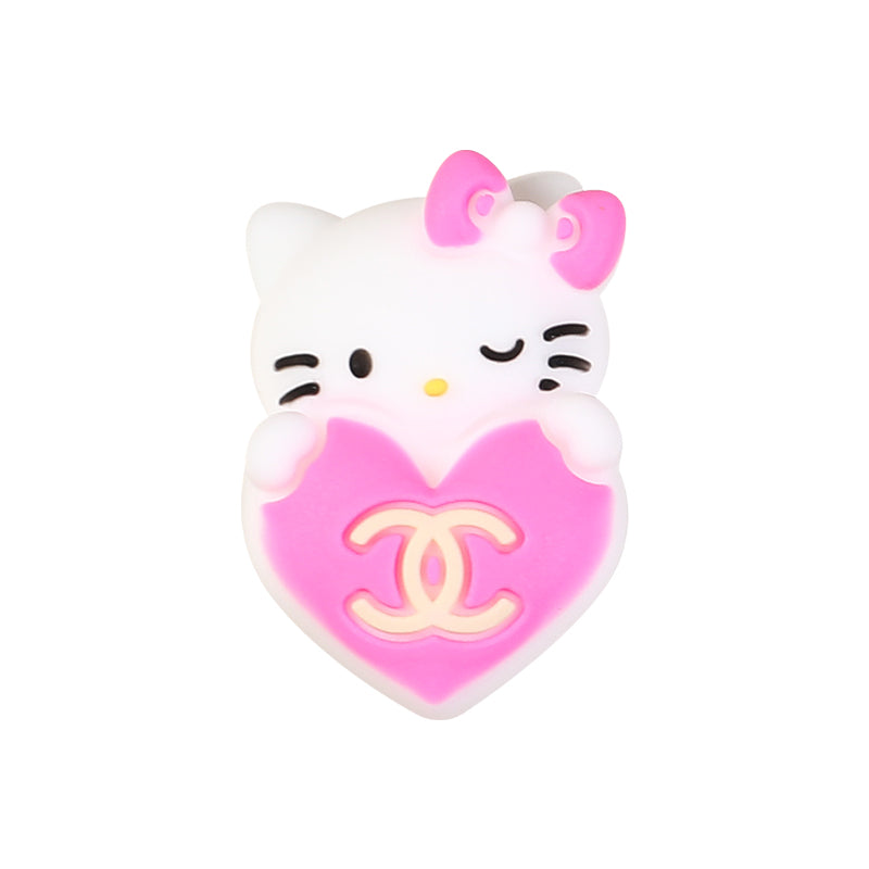 3D Designer Style Silicone Focal Beads Cat Bear Heart Shapes 20pcs 11