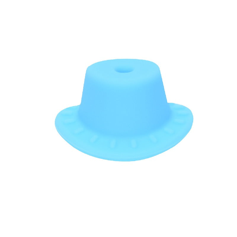Silicone Focal Beads Cowboy Hat Embossed Brim Matte Colors 20pcs 16