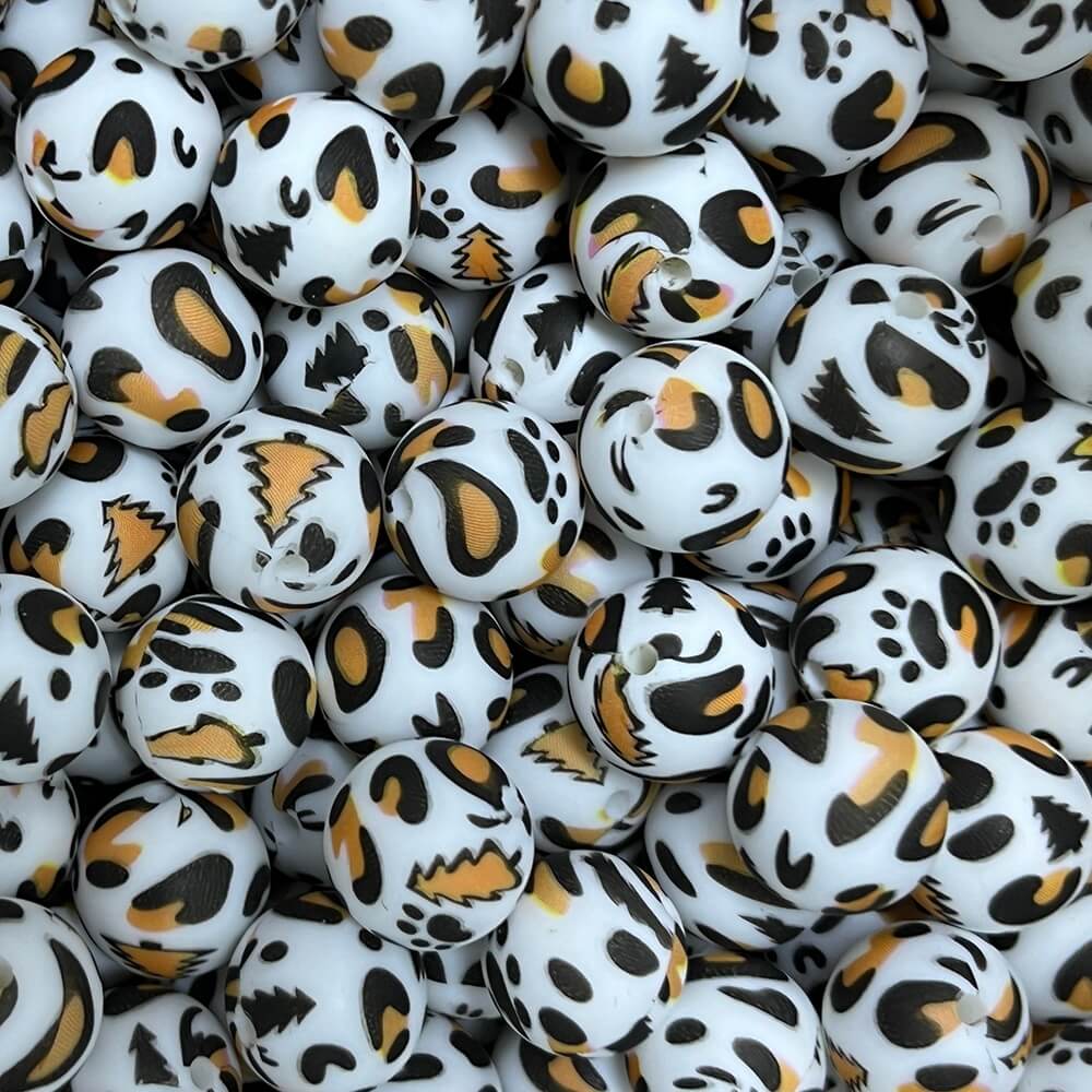 34 Christmas Printed Silicone beads