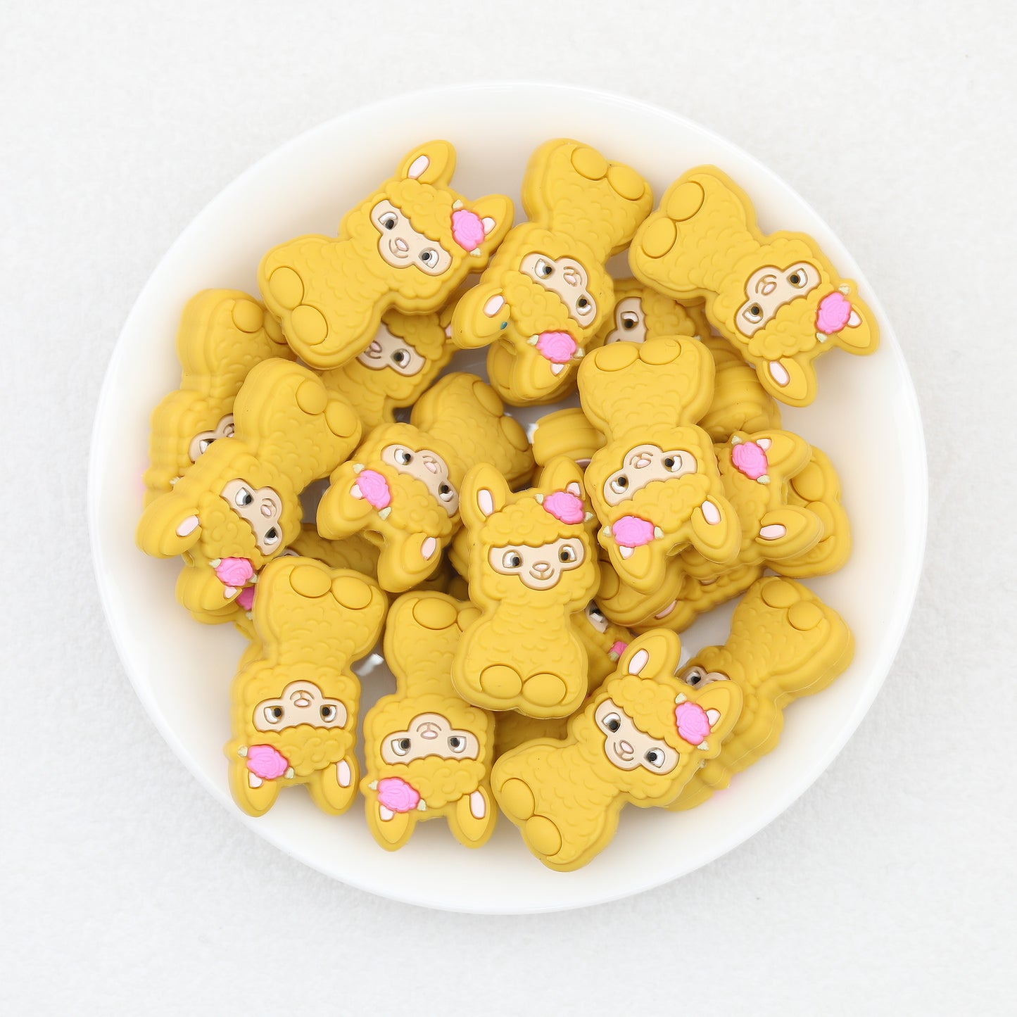 10 Color Cute Alpaca Silicone Focal Beads 20pcs 3