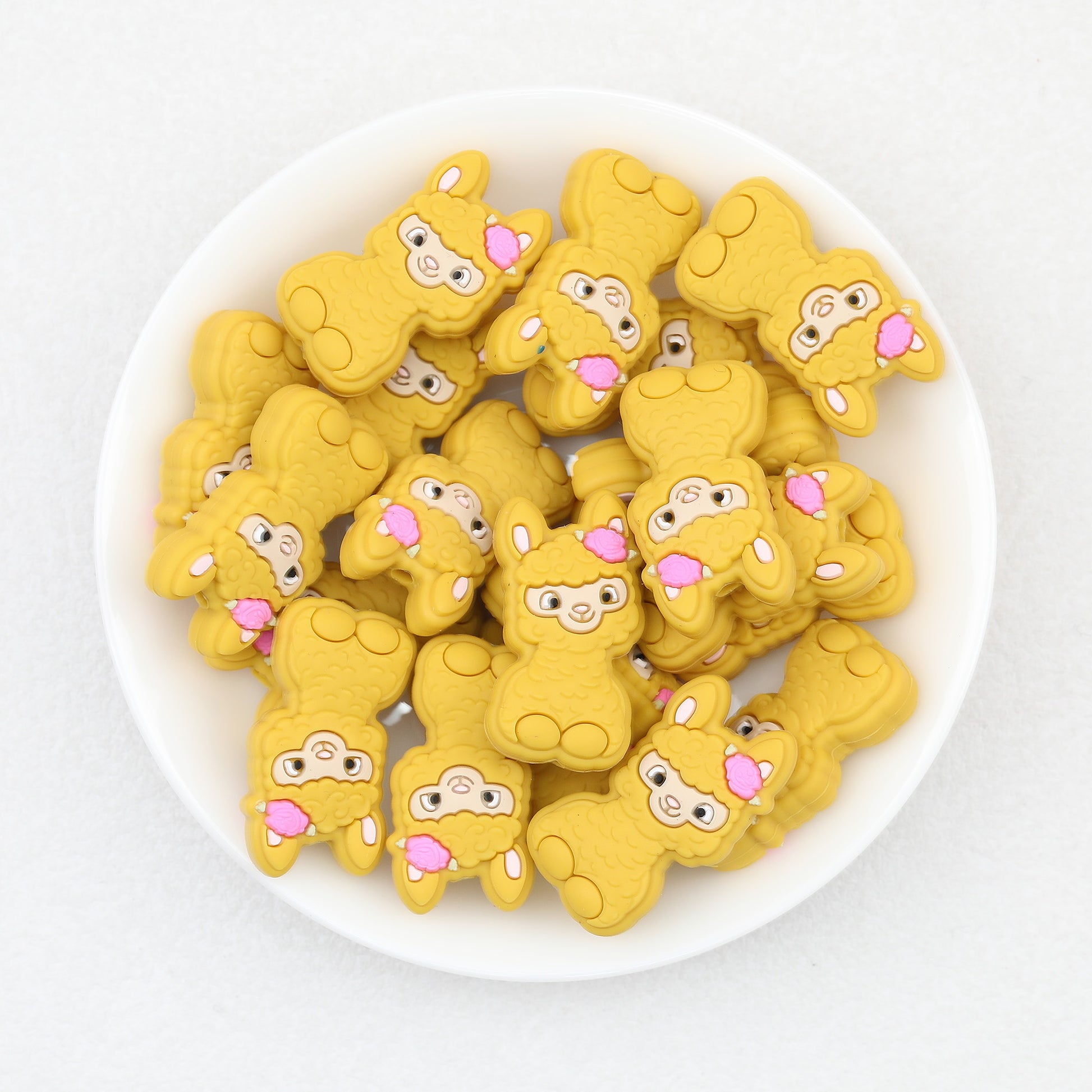 10 Color Cute Alpaca Silicone Focal Beads 20pcs 3