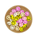 Silicone Focal Beads Smiling Face Bold Eyes Wide Smile 20pcs 7