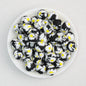 15mm Floral Printed Round Silicone Beads Detailed Design 50pcs 8