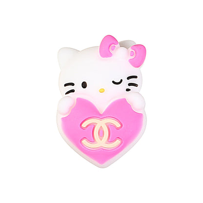 3D Designer Style Silicone Focal Beads Cat Bear Heart Shapes 20pcs - Style 2