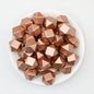 14mm Metallic Hexagon Silicone Beads 50pcs 4