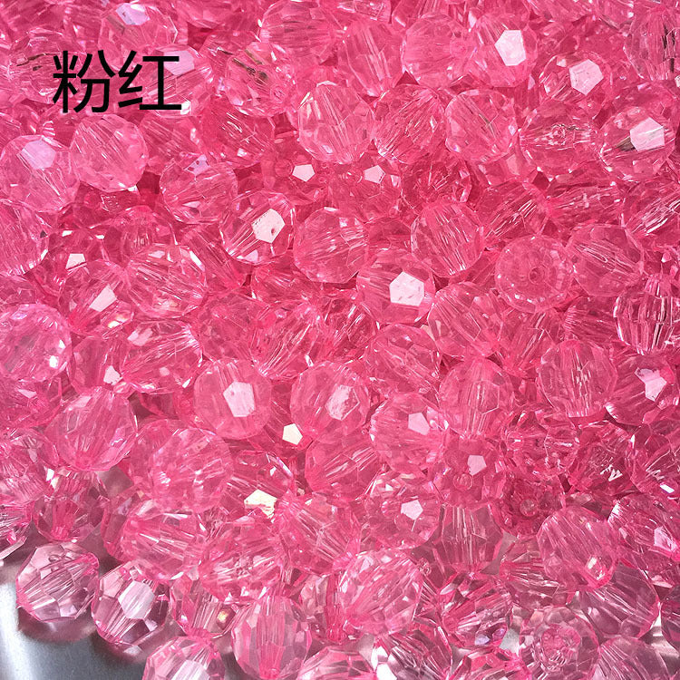 Transparent Faceted Acrylic Beads 10mm Crystal Texture 990pcs 3