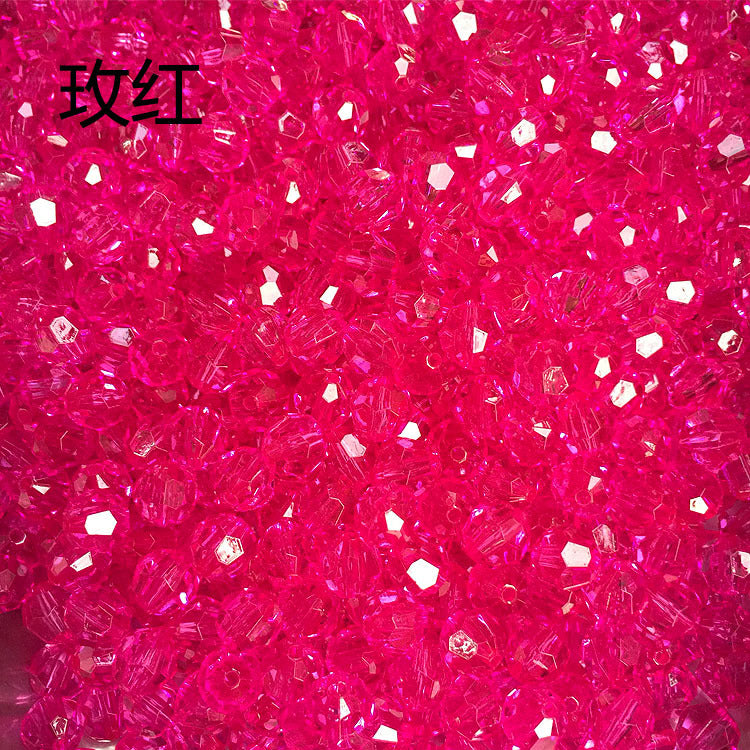 Transparent Faceted Acrylic Beads 10mm Crystal Texture 990pcs 12