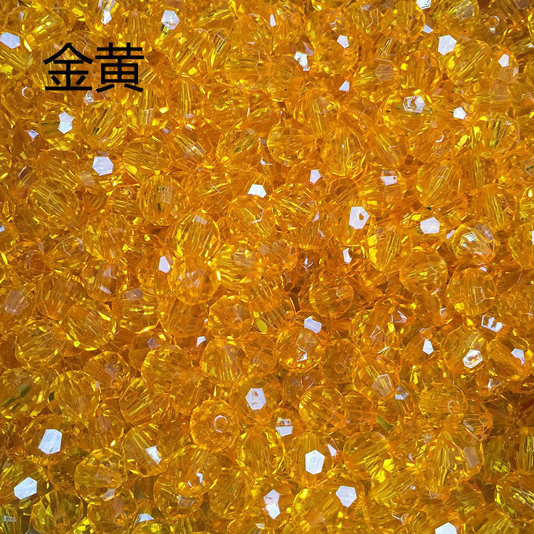 Transparent Faceted Acrylic Beads 10mm Crystal Texture 990pcs 14