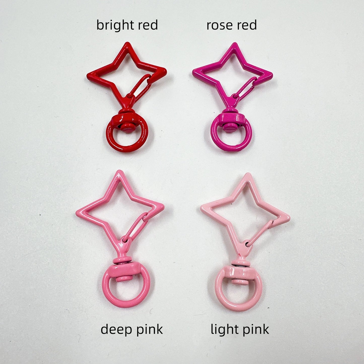 Zinc Alloy Colorful Four Pointed Star Swivel Buckle Keychain Clasps 20pcs 3