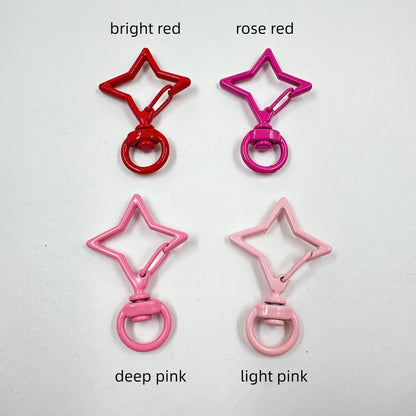 Zinc Alloy Colorful Four Pointed Star Swivel Buckle Keychain Clasps 20pcs 3