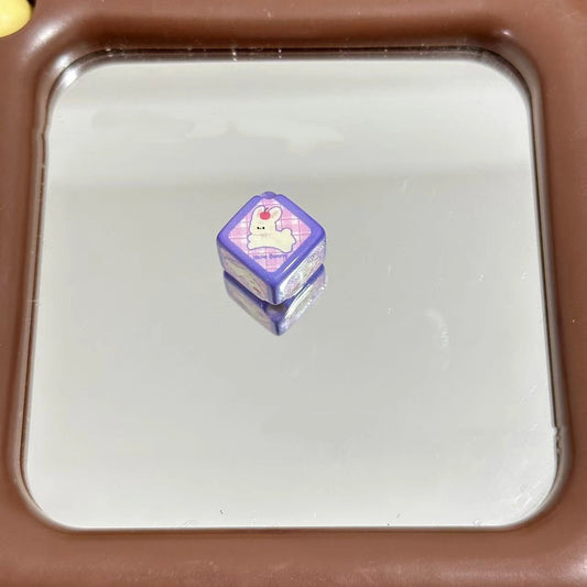 Cartoon Animal Pattern Acrylic Square Beads 14mm Diagonal Hole 10pcs 2