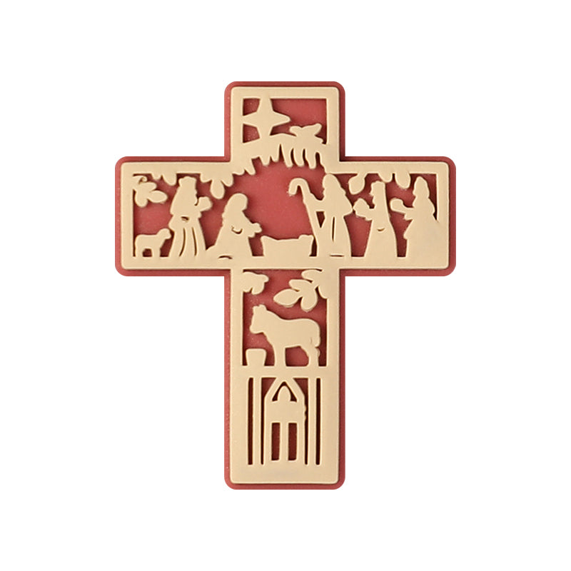 Silicone Focal Beads Bible Cross Leopard Print and Birthday of Jesus 20pcs 14