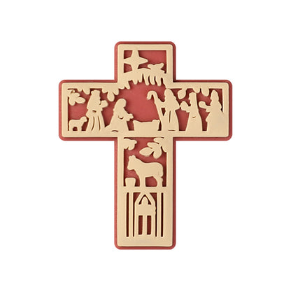 Silicone Focal Beads Bible Cross Leopard Print and Birthday of Jesus 20pcs 14