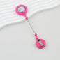 Beadable Retractable Badge Reel Watch Glow In The Dark Silicone Case Easy Pull Buckle - rose red