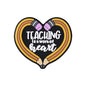 Silicone Focal Beads Teachers Day Heart Shaped Text Motifs 20pcs 13