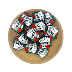 Silicone Focal Beads Halloween Skull Head Playing Cards Tattoo Rose 20pcs 2