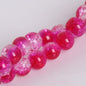 Crackle Round Glass Beads 8mm Glossy Fractured Texture Mixed Colors 50pcs 12