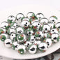 UV Plating Acrylic Beads 16mm Christmas Wreath and Reindeer Printed 20pcs 4