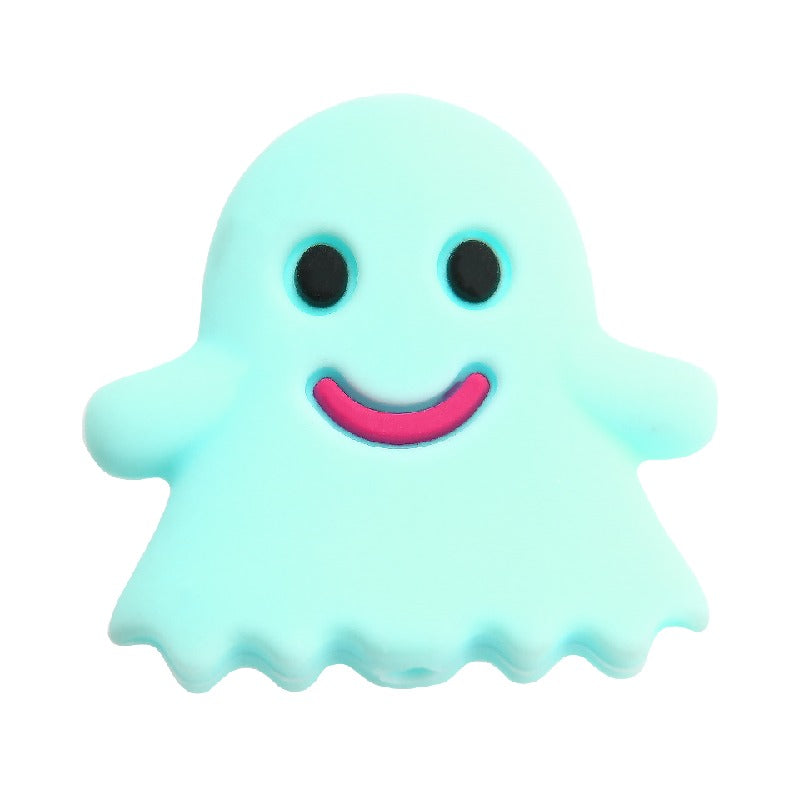 Silicone Focal Beads Halloween Ghost Pumpkin Bat Designs 10pcs 7