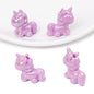 Painted Unicorn Acrylic Beads 25x26mm Pastel Iridescent Shine 4pcs 14