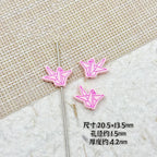 Folded Paper Crane Metal Beads 20mm Spray Painted Colorful Alloy 15