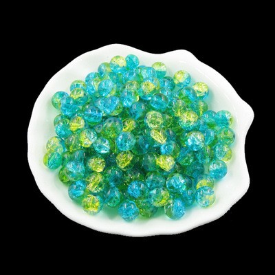 Crackle Glass Beads Round 10mm Dual Color Mixed 80pcs 21